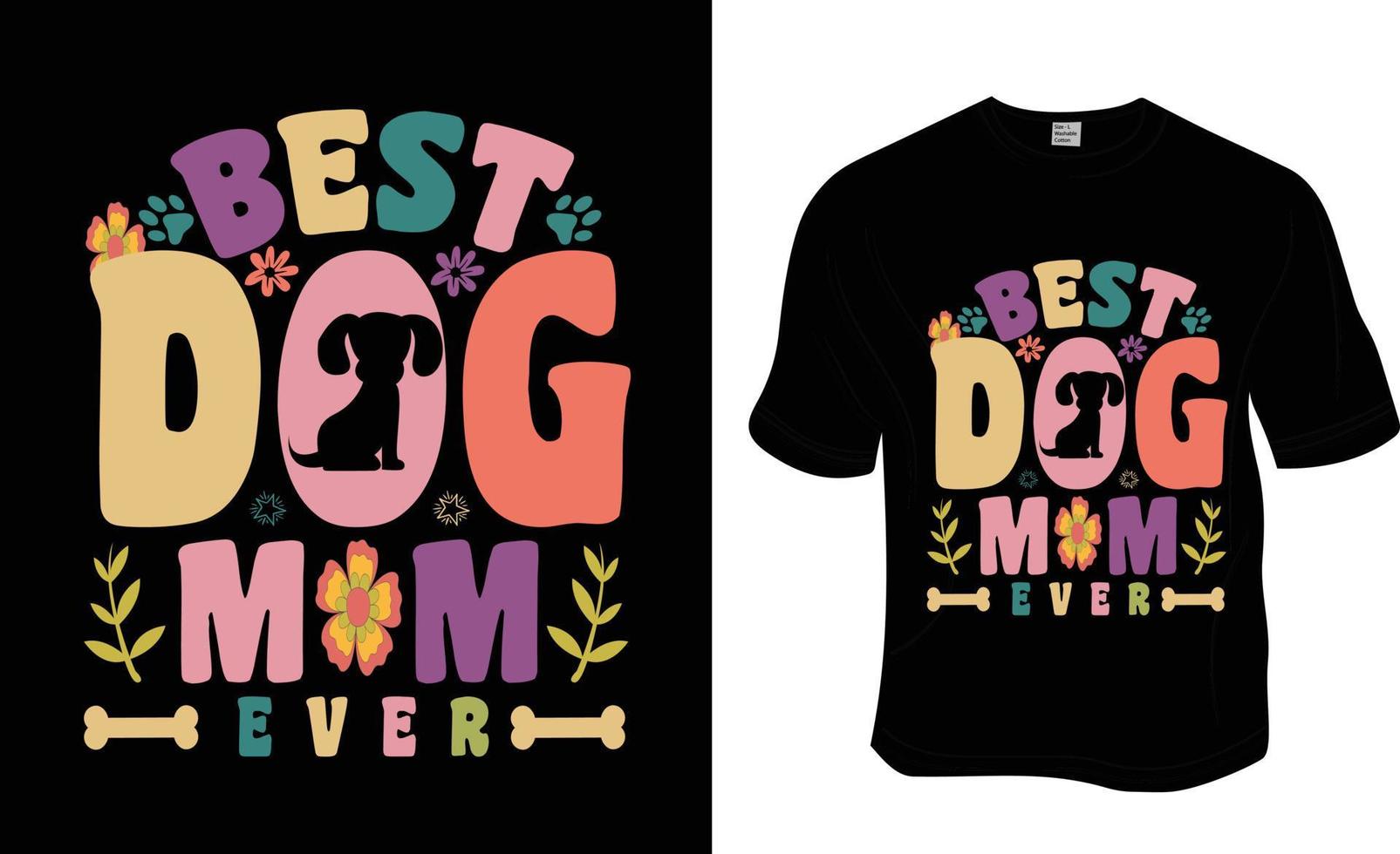 Beste Hund Mama immer, retro wellig, groovig Haustier Liebhaber, Hund Liebhaber T-Shirt Design. bereit zu drucken zum Kleidung, Poster, und Illustration. modern, einfach, Beschriftung. vektor