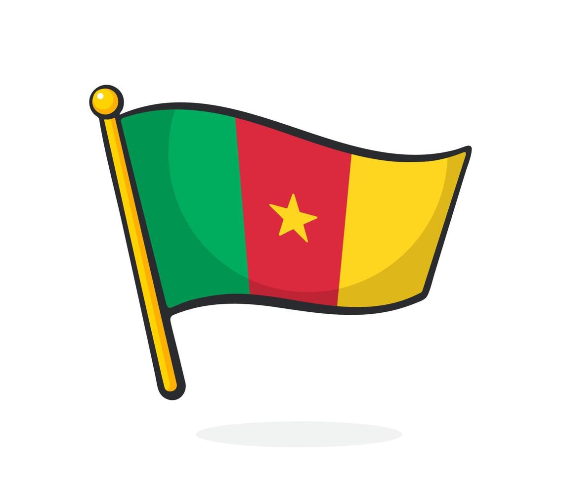 tecknad serie illustration av nationell flagga av cameroon vektor