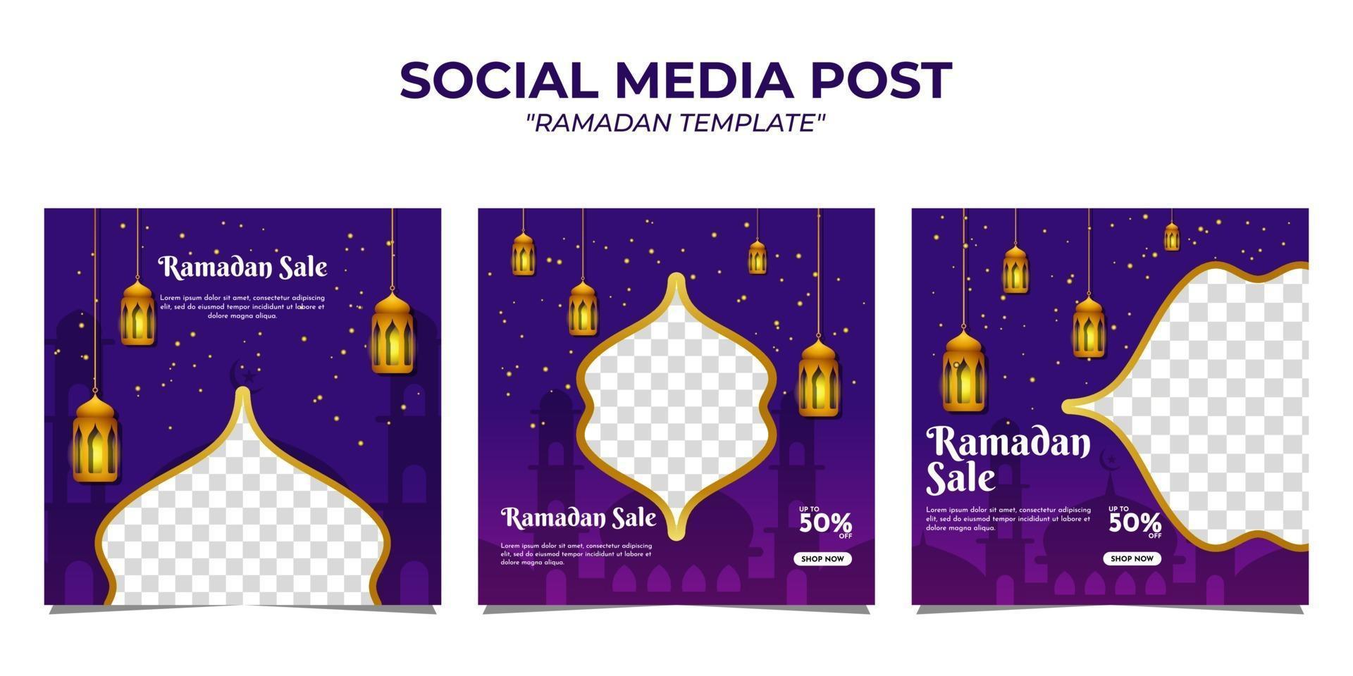 Ramadan Verkauf Social Media Post Vorlage vektor