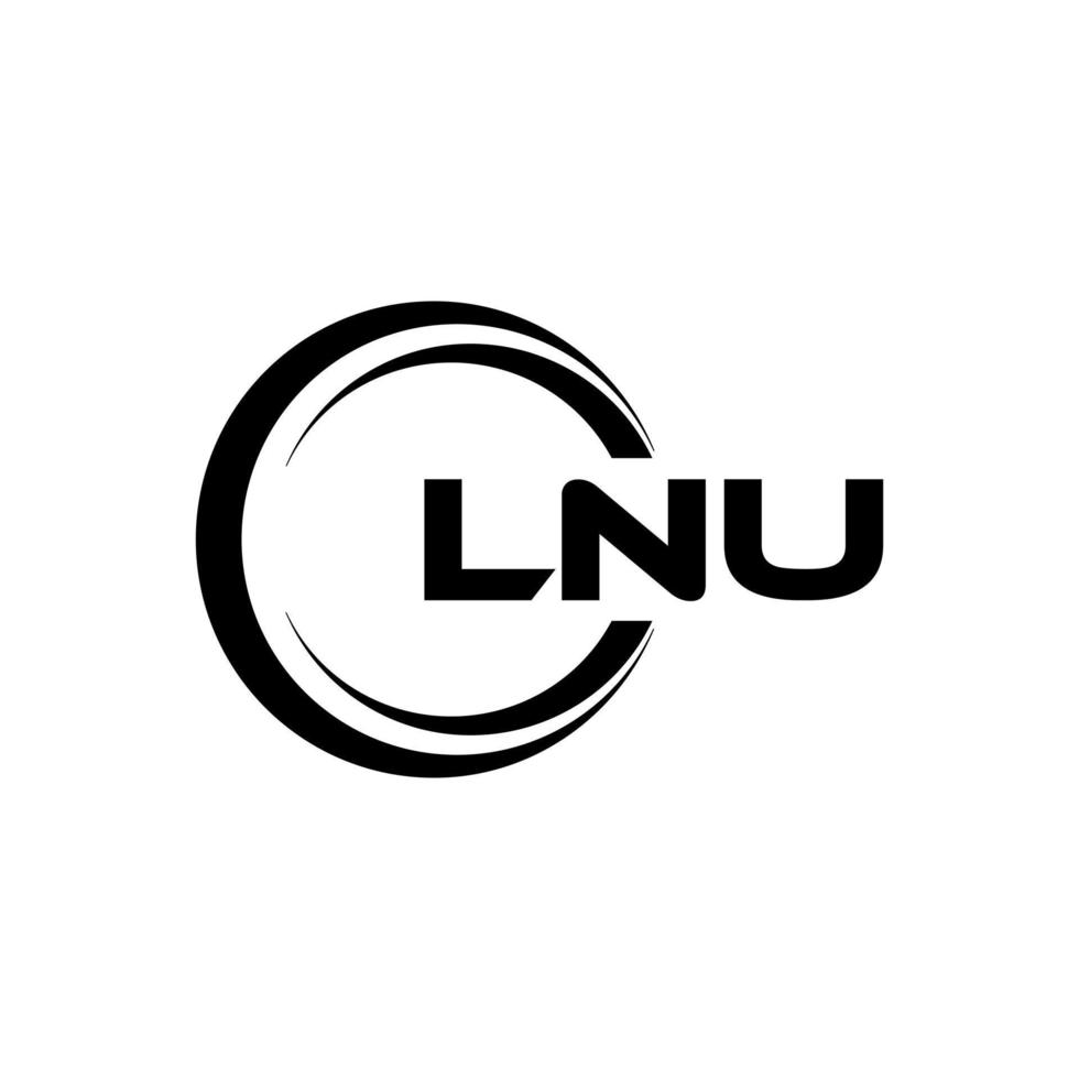 lnu brev logotyp design i illustration. vektor logotyp, kalligrafi mönster för logotyp, affisch, inbjudan, etc.