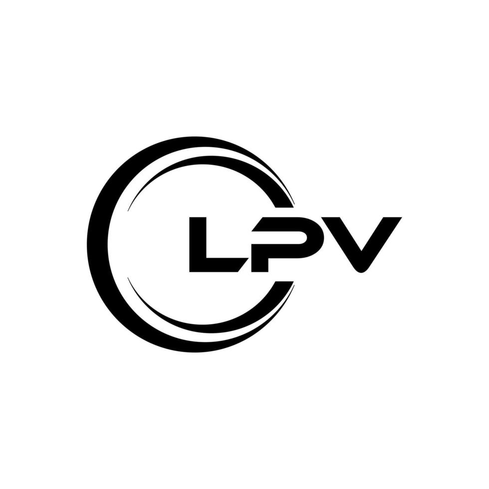 lpv brev logotyp design i illustration. vektor logotyp, kalligrafi mönster för logotyp, affisch, inbjudan, etc.