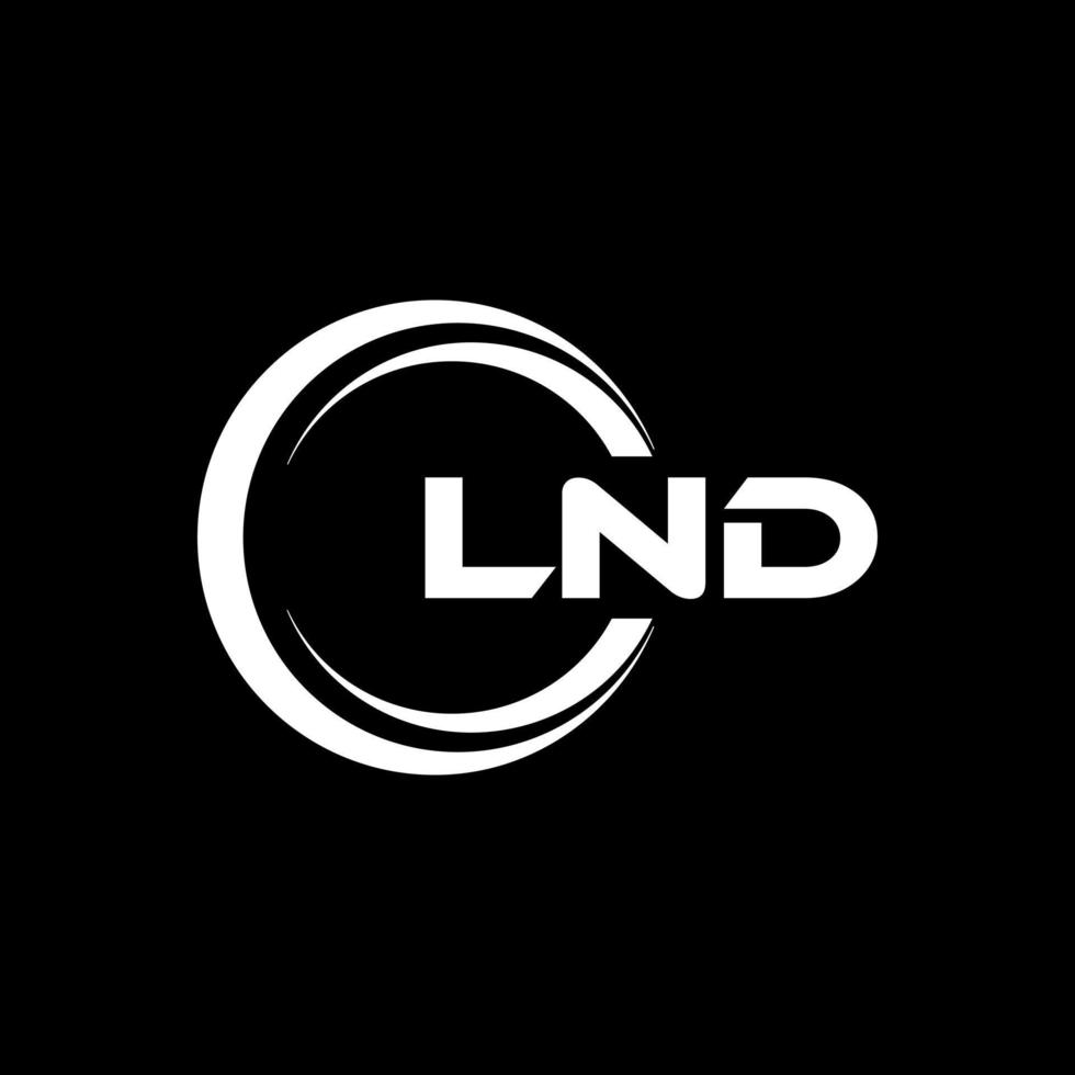 lnd brev logotyp design i illustration. vektor logotyp, kalligrafi mönster för logotyp, affisch, inbjudan, etc.