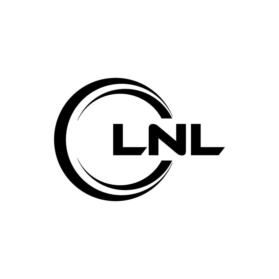 lnl brev logotyp design i illustration. vektor logotyp, kalligrafi mönster för logotyp, affisch, inbjudan, etc.