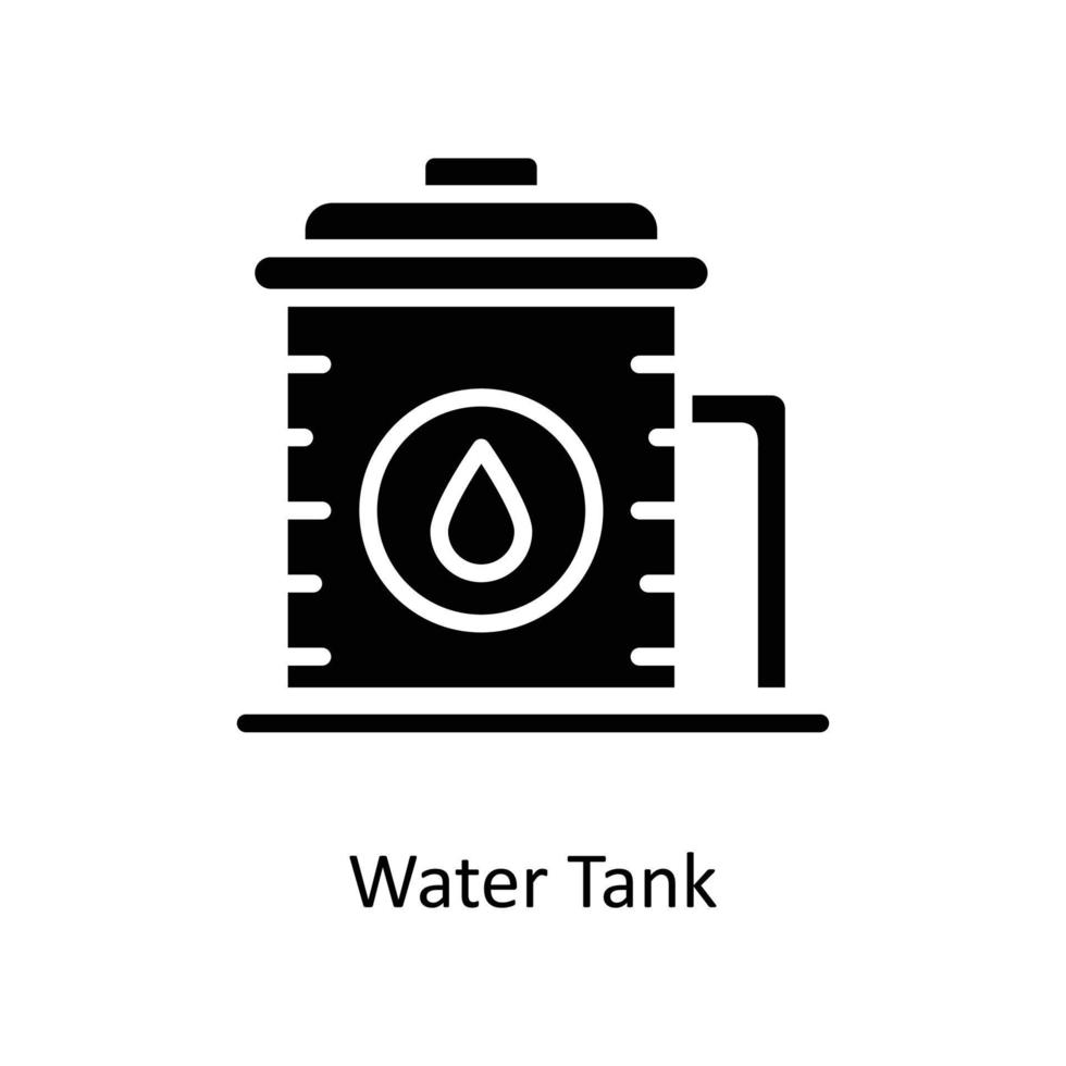 vatten tank vektor fast ikoner. enkel stock illustration stock