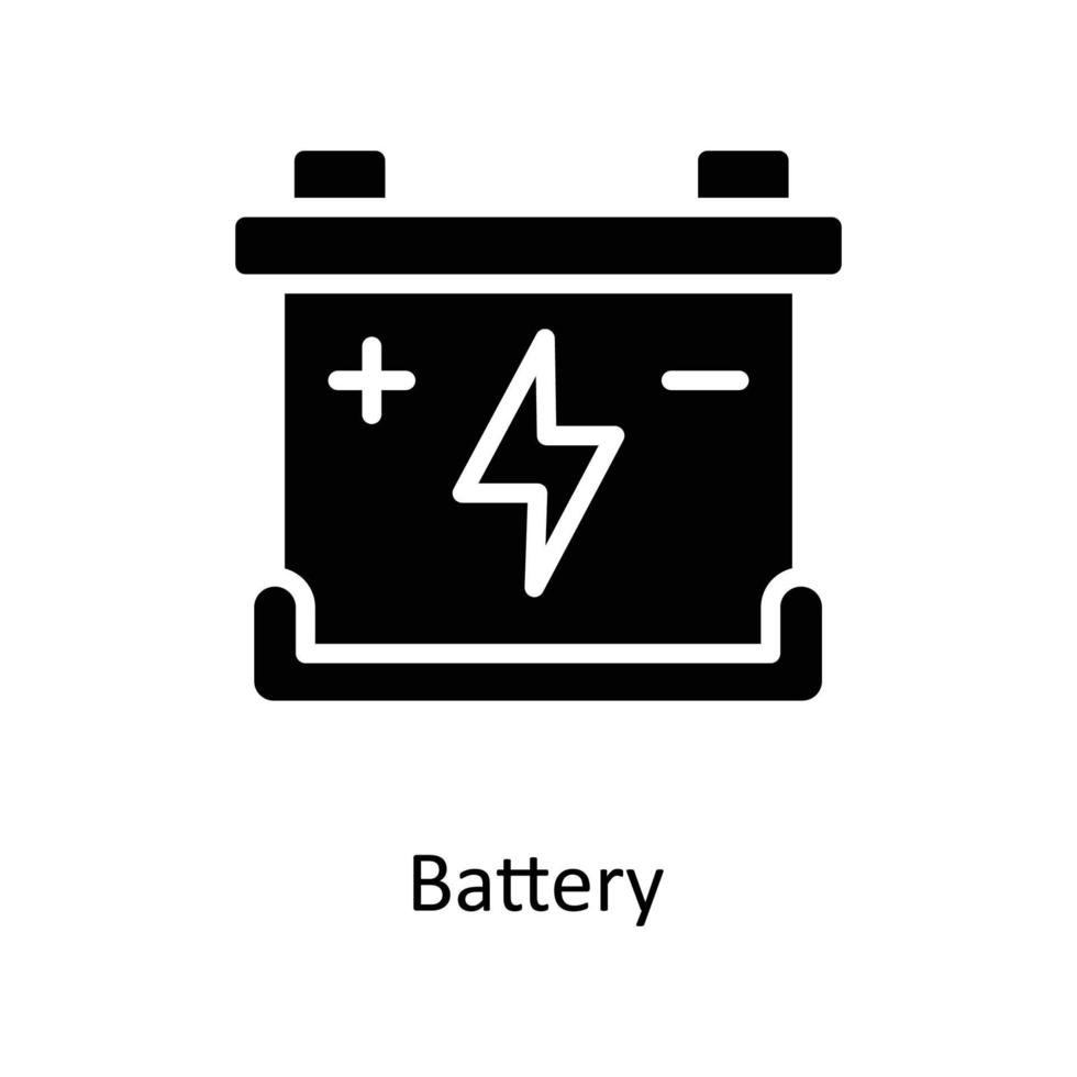 Batterie Vektor solide Symbole. einfach Lager Illustration Lager