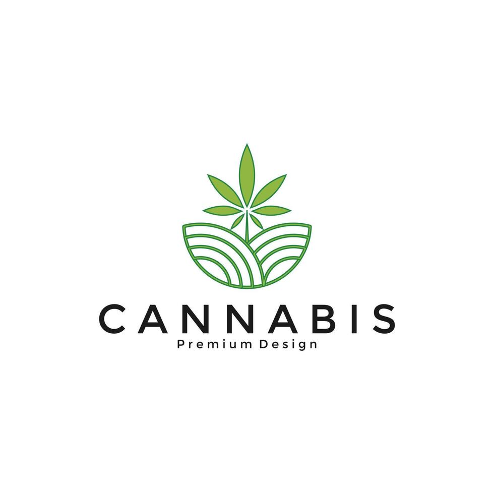 Cannabis- oder Marihuana-Logo-Designvektor vektor