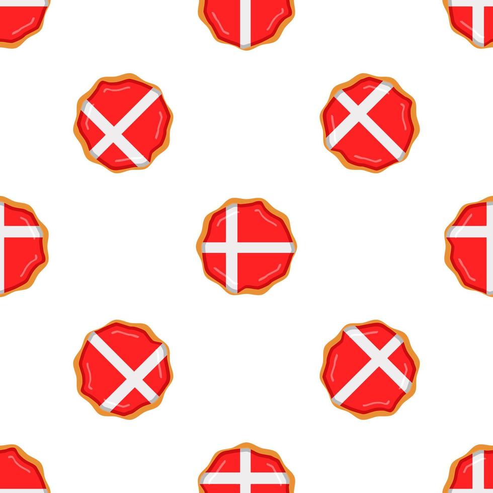 mönster kaka med flagga Land Danmark i gott kex vektor