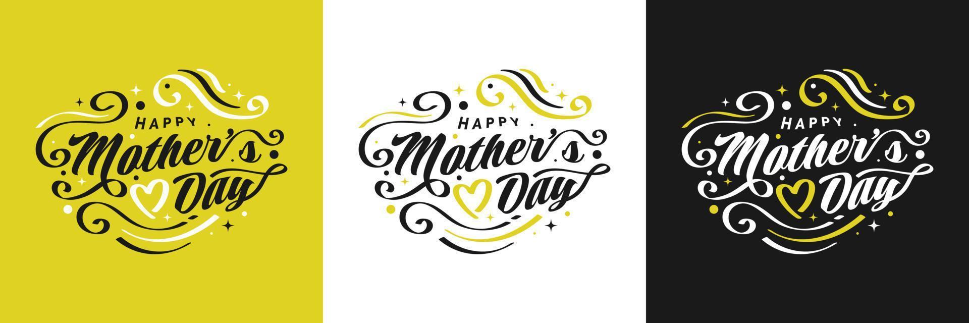 glücklich Mutter Tag Beschriftung. können Sein benutzt zum Gruß Karte, Poster, Banner, oder t Hemd Design vektor