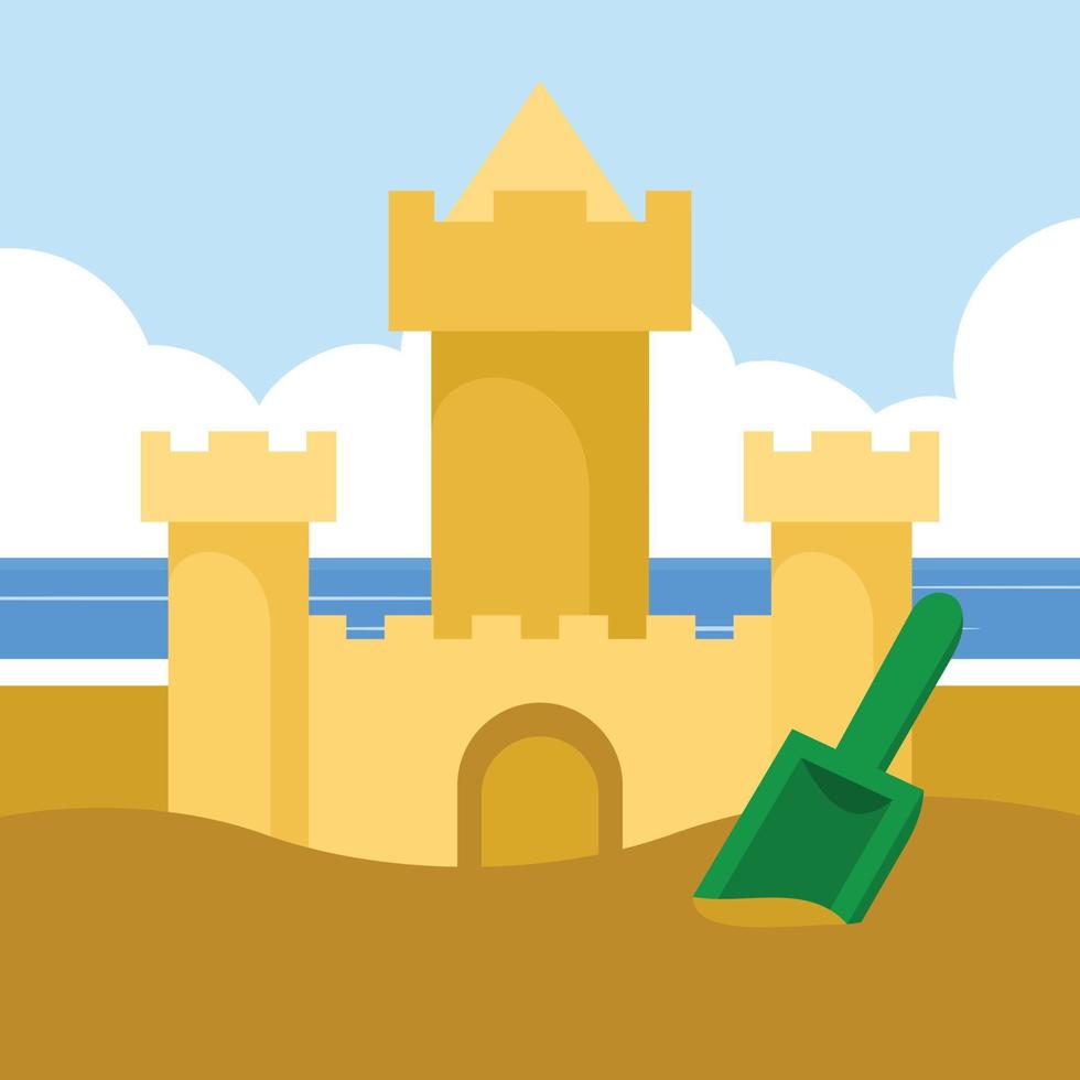 Vektor Grafik von ein Schloss gemacht von Sand