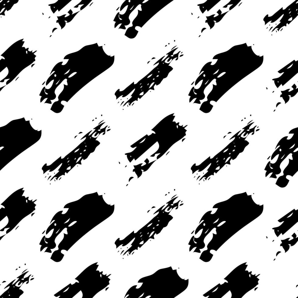 nahtloses muster mit dunklem handgezeichnetem kritzelabstrich auf weißem hintergrund. abstrakte Grunge-Textur. Vektor-Illustration vektor