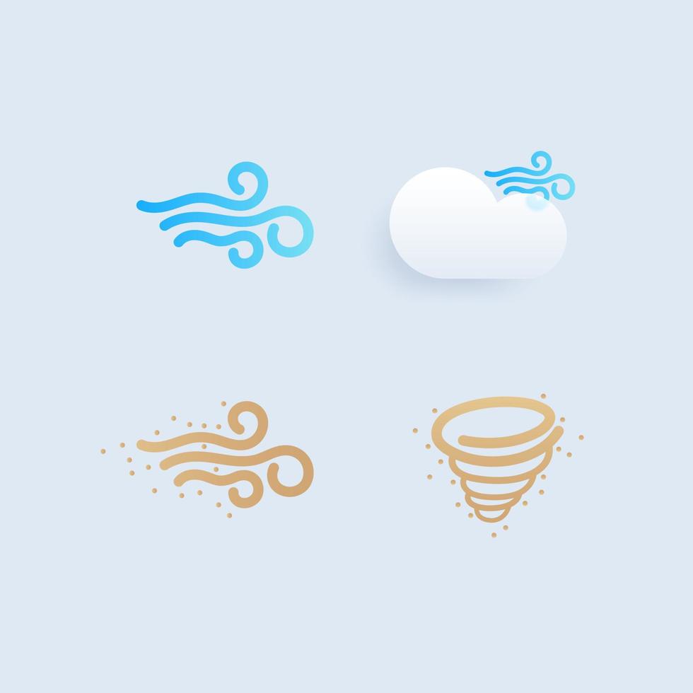 einstellen von anders Wetter Symbole. Wolke, Regen, Mond, Blitz, sonwflake. Vektor Illustration