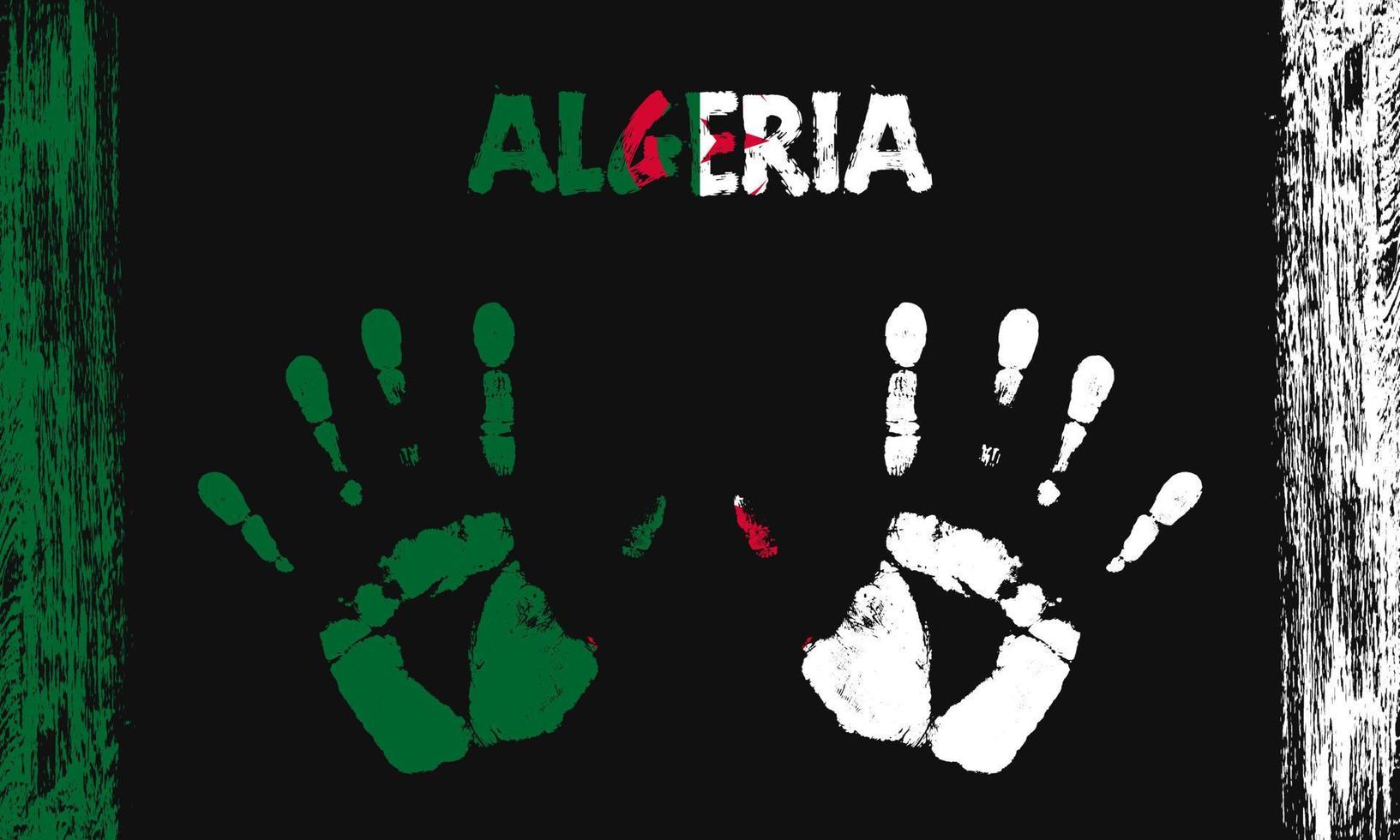vektor flagga av algeriet med en handflatan