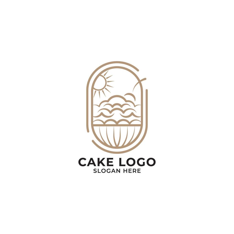 retro Kuchen Logo Vorlage Design Essen und hausgemacht Abzeichen Kuchen vektor