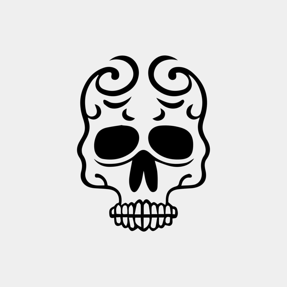 vektor ikon uppsättning av dekorerad skalle - tradition i Mexiko, svart ikoner isolerat på vit