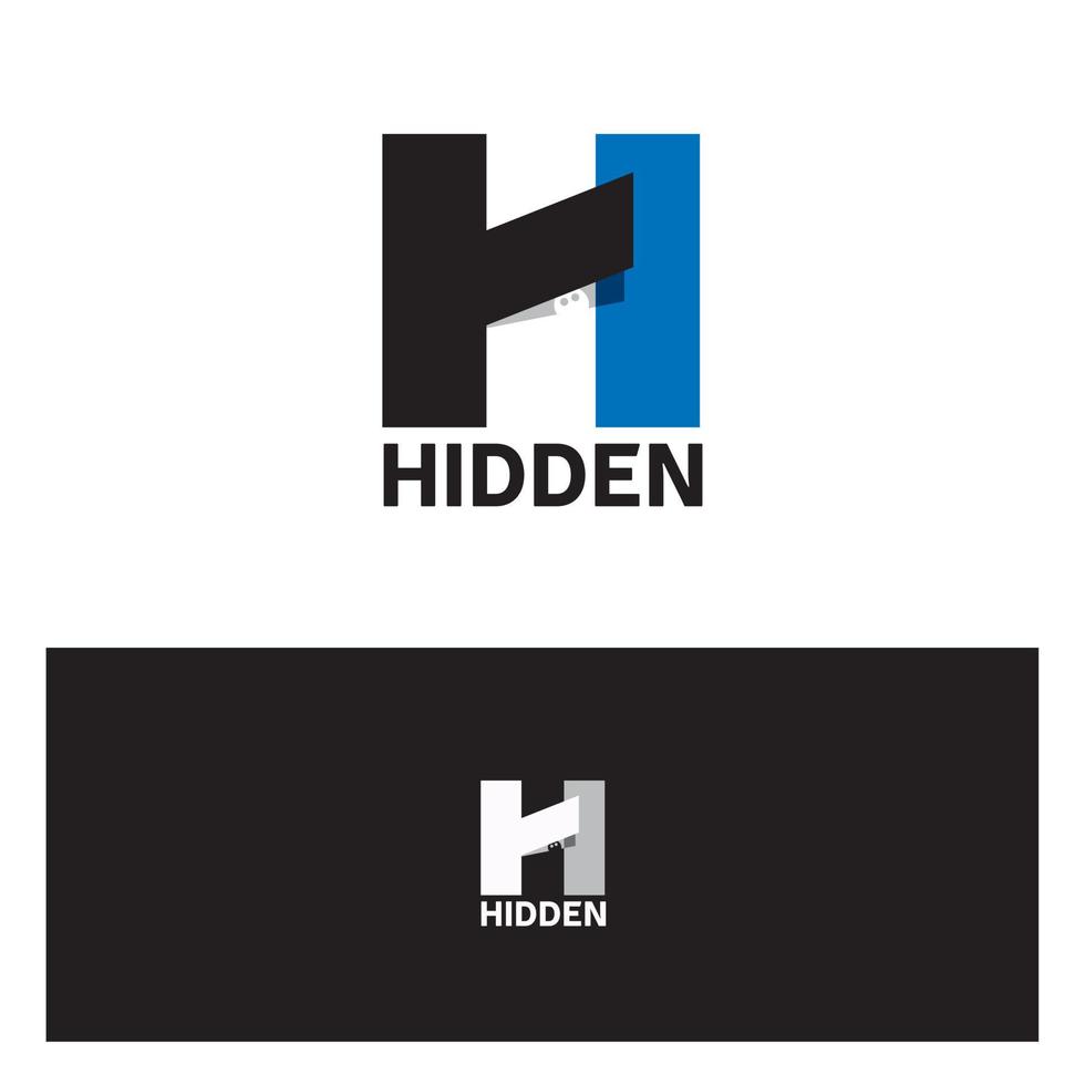 kreativ Brief h Logo Darstellen versteckt, mit ein Gesicht spähen vektor