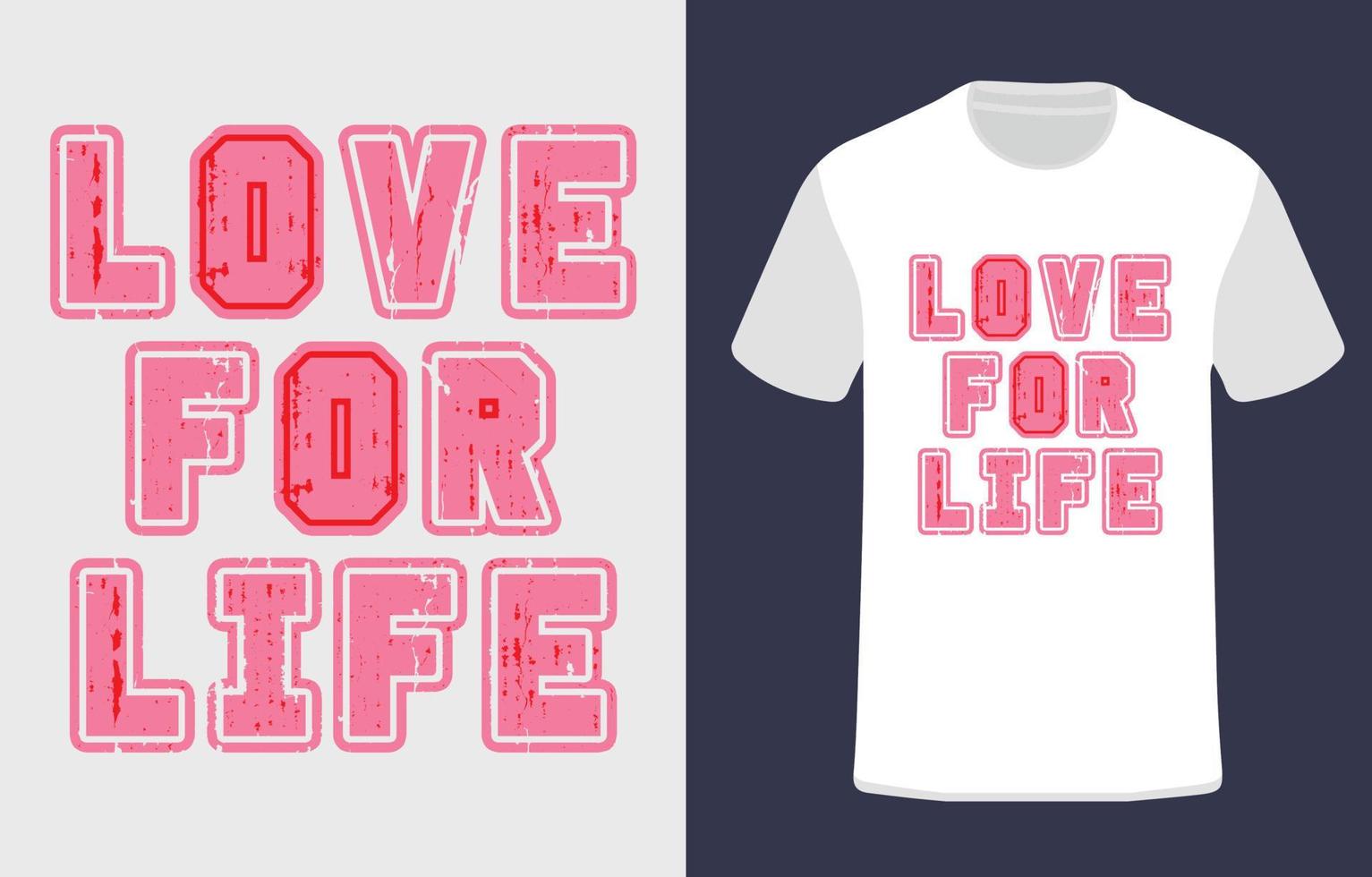 kärlek liv t skjorta typografisk design vektor
