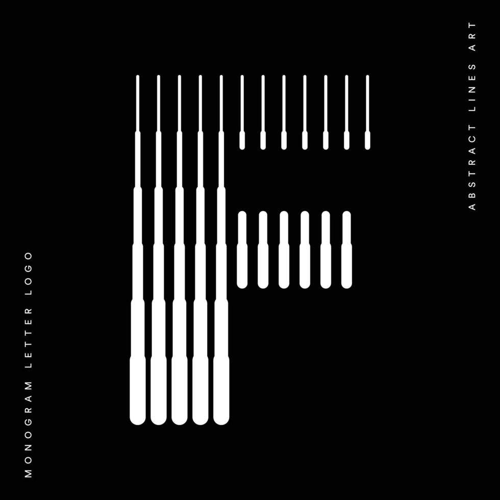 Monogramm Logo Brief f Linien abstrakt modern Kunst Vektor
