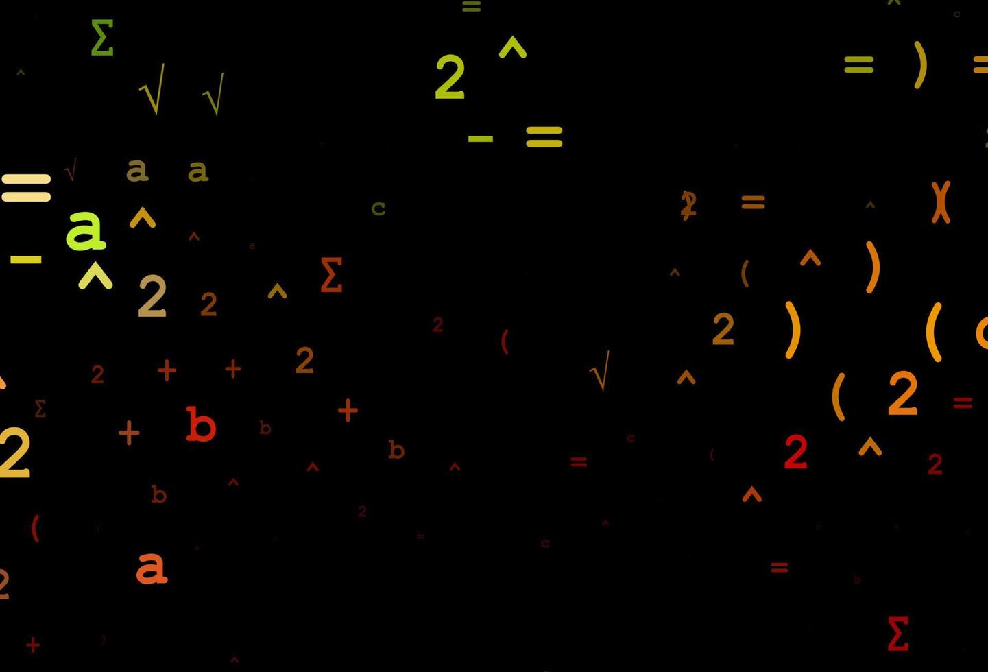 dunkel Grün, rot Vektor Textur mit mathematisch Symbole.