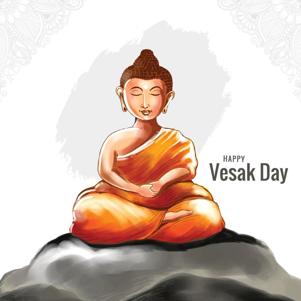 Lycklig buddha purnima Vesak dag traditionell bakgrund vektor
