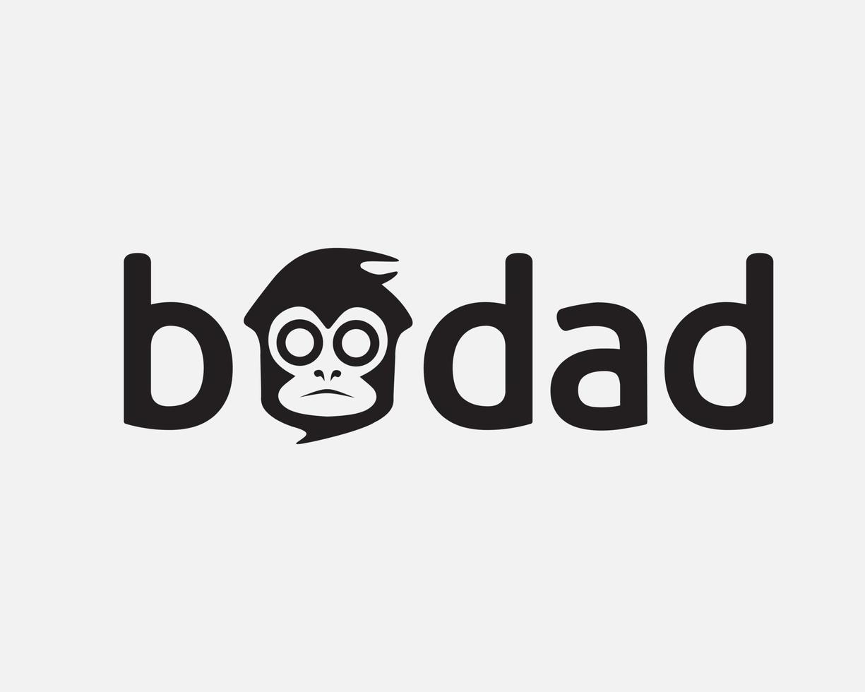 bodad oder bodat Affe Brief Vektor Logo Design. großartig Kombination von Affe Symbol mit Brief bodad. isoliert mit Weiß Hintergrund.