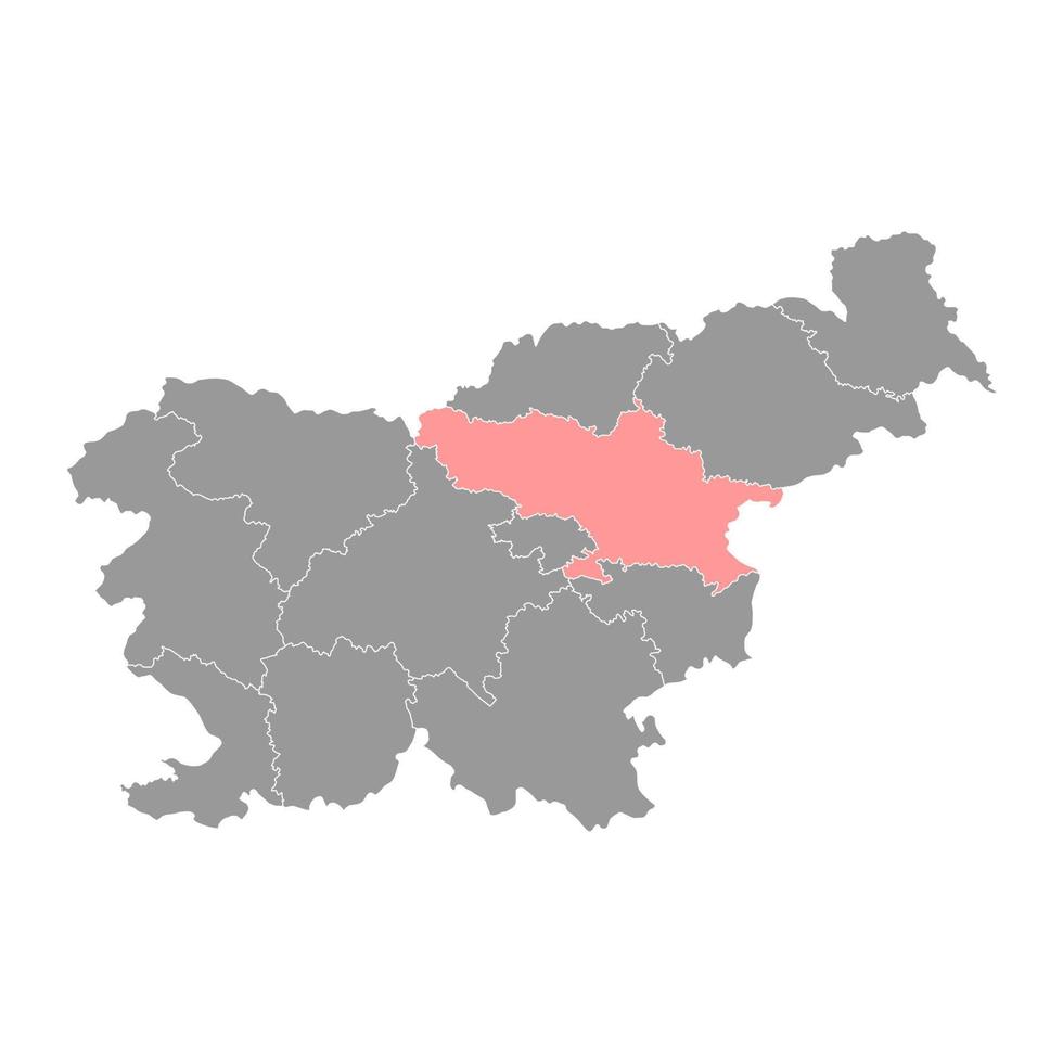 savinja Karta, område av slovenien. vektor illustration.