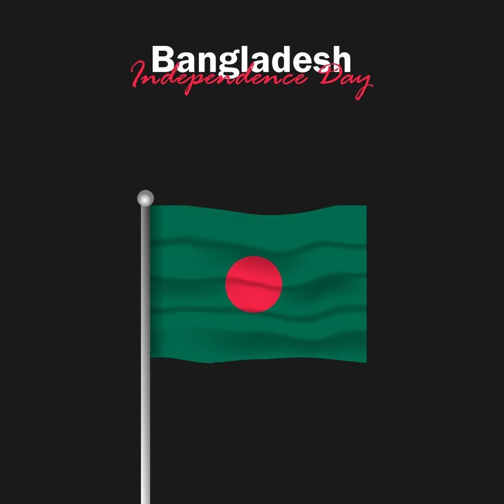 Vektor des Unabhängigkeitstags mit bangladeschischen Flaggen.