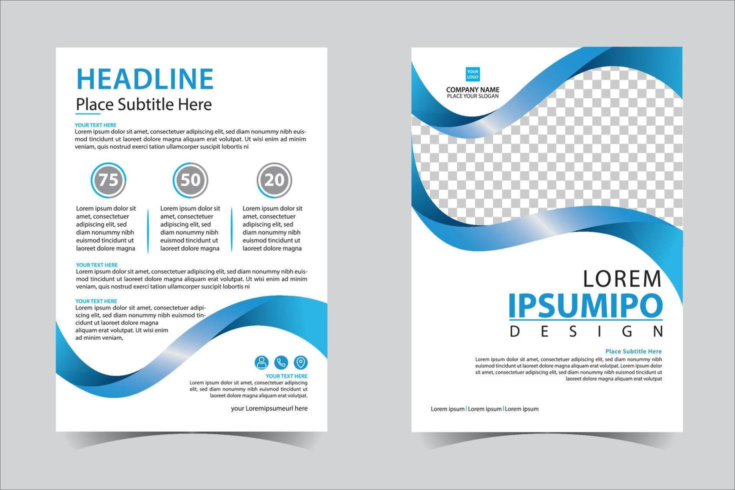 Blau Geschäft jährlich Bericht Broschüre Flyer Design Vorlage Vektor, Flugblatt Startseite Präsentation abstrakt geometrisch Hintergrund, modern Veröffentlichung Poster Zeitschrift, Layout im a4 Größe kostenlos Vektor