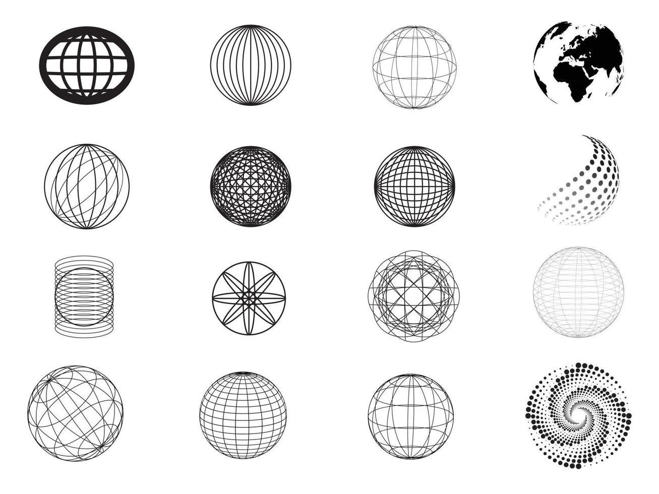 retro trogen element för design. samling av abstrakt grafisk geometrisk symboler och objekt i y2k stil vektor