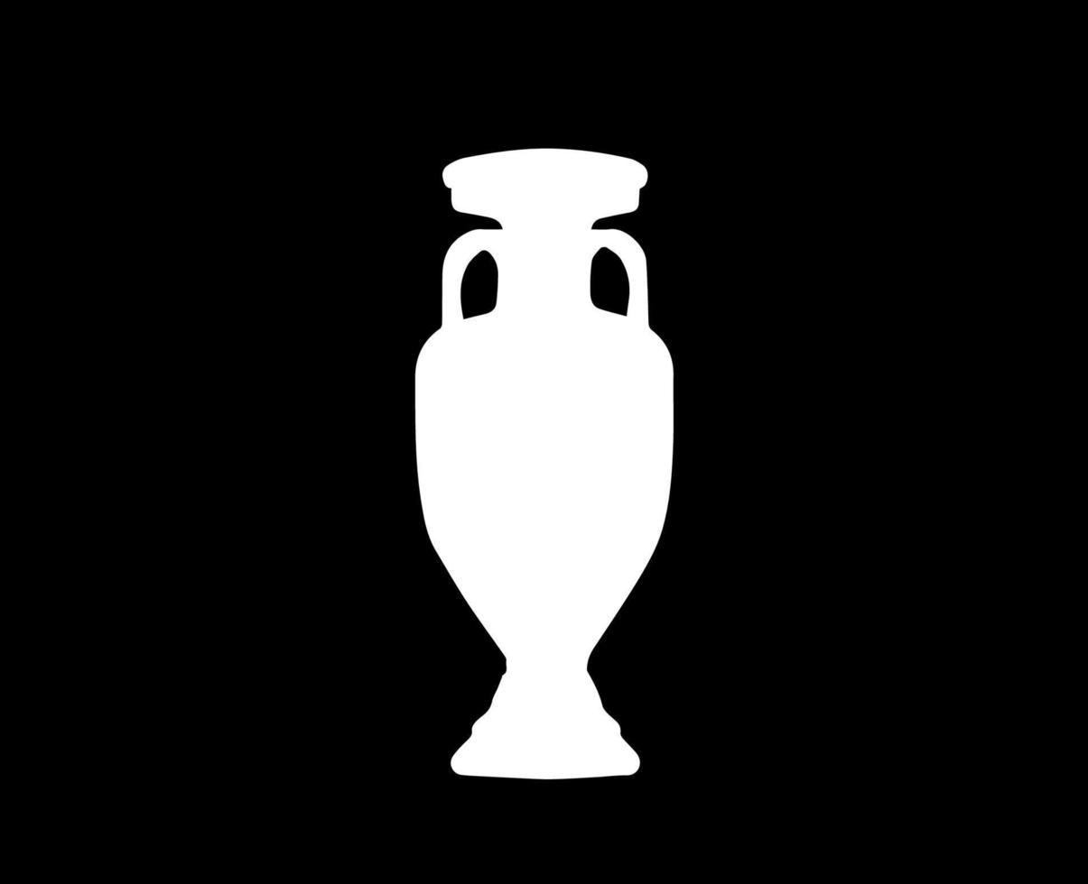 Euro 2024 Trophäe Logo Weiß Symbol europäisch Fußball Finale Design Vektor Illustration mit schwarz Hintergrund