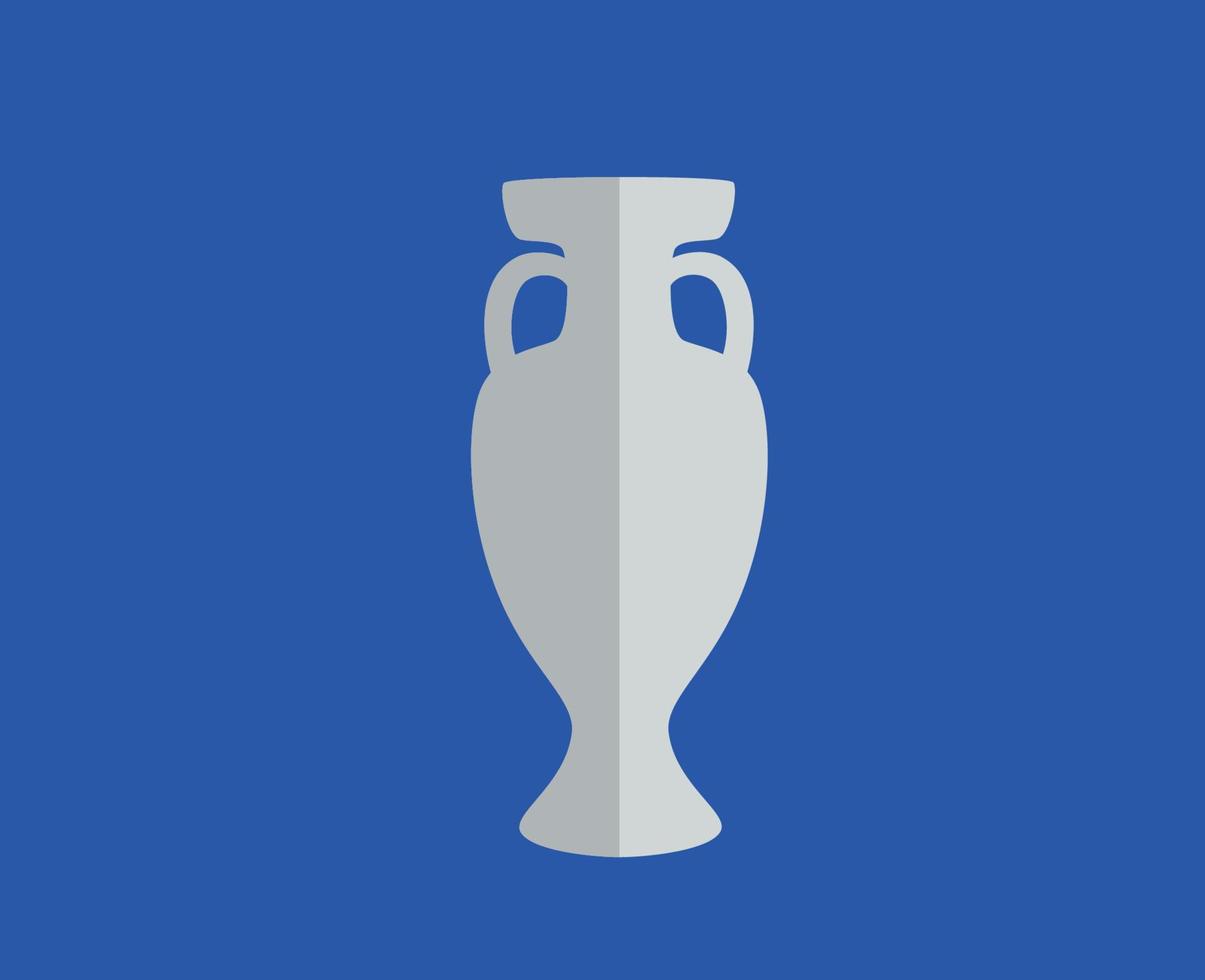 euro 2024 Tyskland trofén officiell logotyp grå symbol europeisk fotboll slutlig design vektor illustration med blå bakgrund