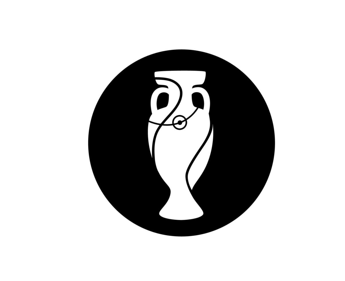 euro 2024 Tyskland trofén logotyp symbol europeisk fotboll slutlig design vektor illustration svart