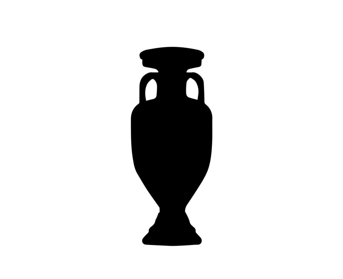 Euro 2024 Trophäe Logo schwarz Symbol europäisch Fußball Finale Design Vektor Illustration