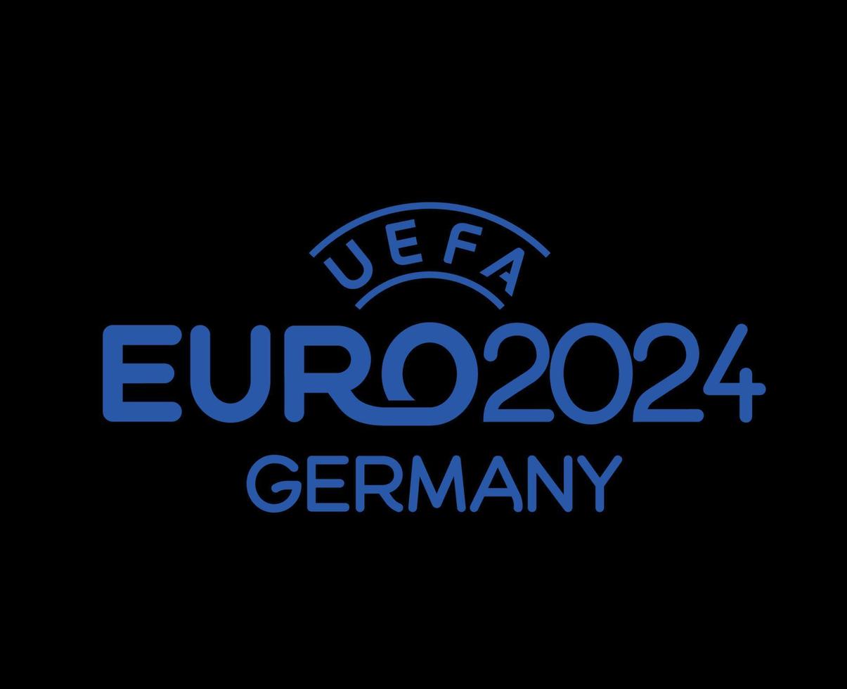 Euro 2024 Deutschland Symbol Logo offiziell Name Blau europäisch Fußball Finale Design Illustration Vektor mit schwarz Hintergrund