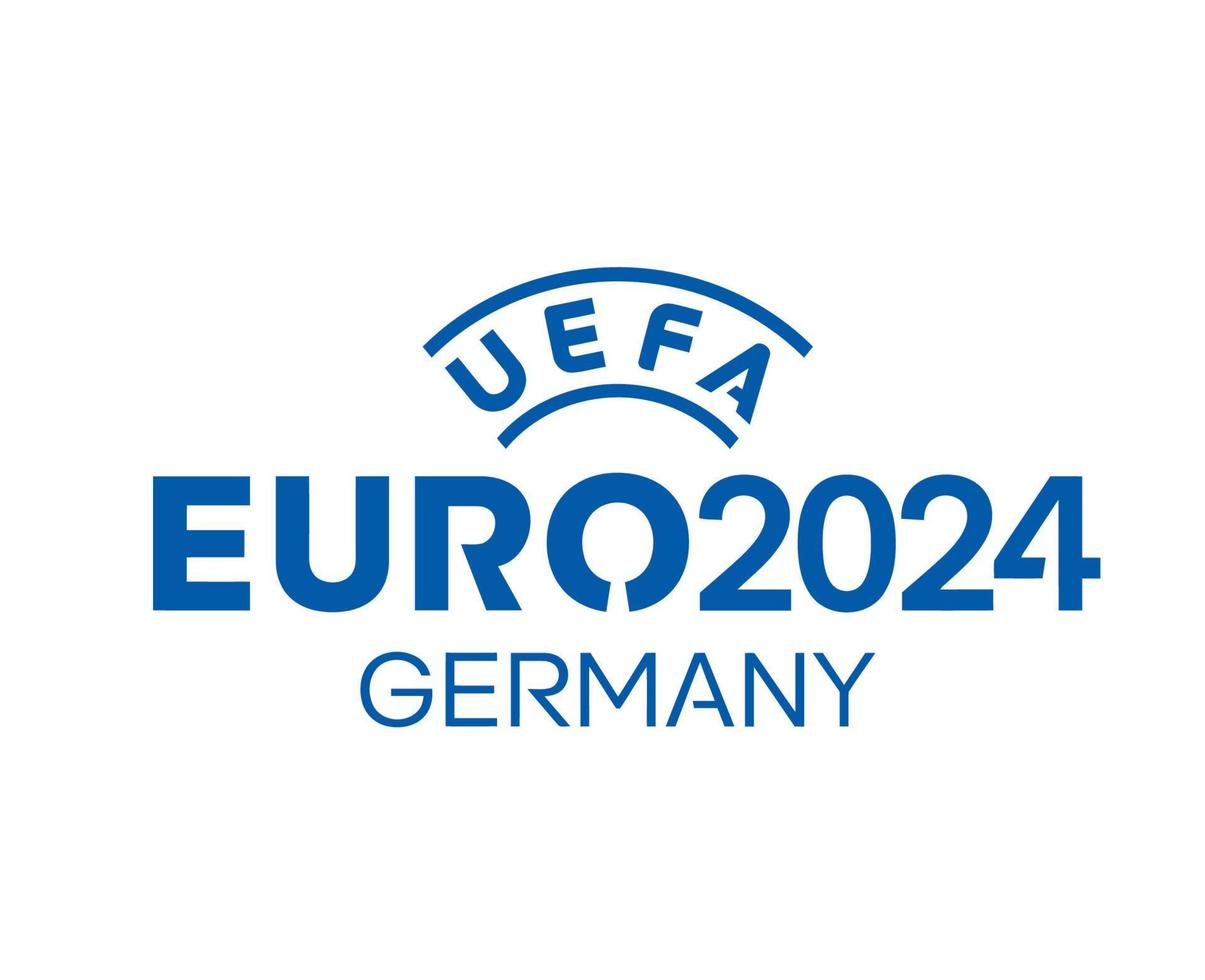 euro 2024 Tyskland symbol logotyp officiell namn blå europeisk fotboll slutlig design illustration vektor