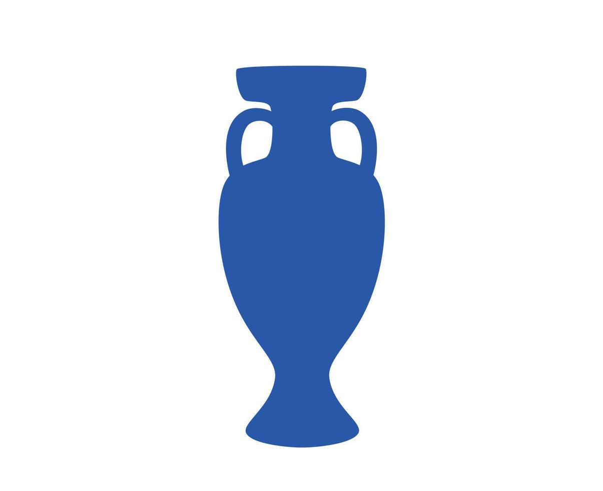 Euro 2024 uefa Trophäe Blau Symbol europäisch Fußball Finale Design Vektor Illustration