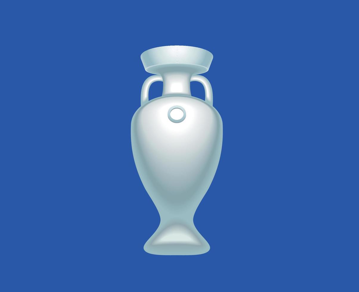 euro 2024 uefa trofén officiell logotyp symbol europeisk fotboll slutlig design vektor illustration med blå bakgrund