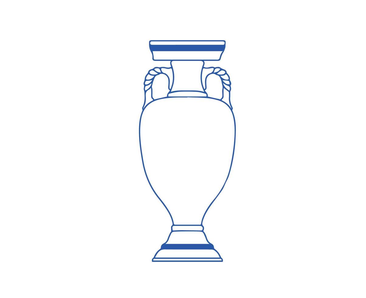 Euro Trophäe Logo Blau Symbol europäisch Fußball Finale Design Vektor Illustration