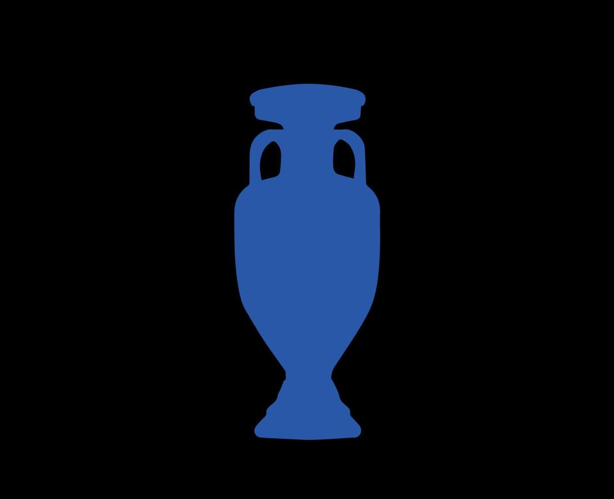 Euro 2024 Trophäe Logo Blau Symbol europäisch Fußball Finale Design Vektor Illustration mit schwarz Hintergrund