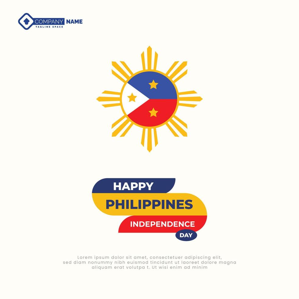 Vektor Philippinen Feier Unabhängigkeit Tag Sozial Medien pos