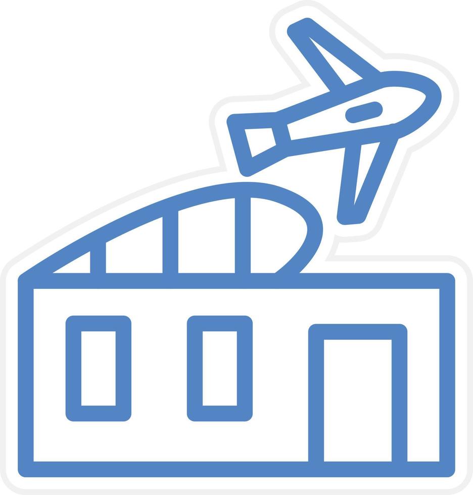 flygplats byggnad vektor ikon stil