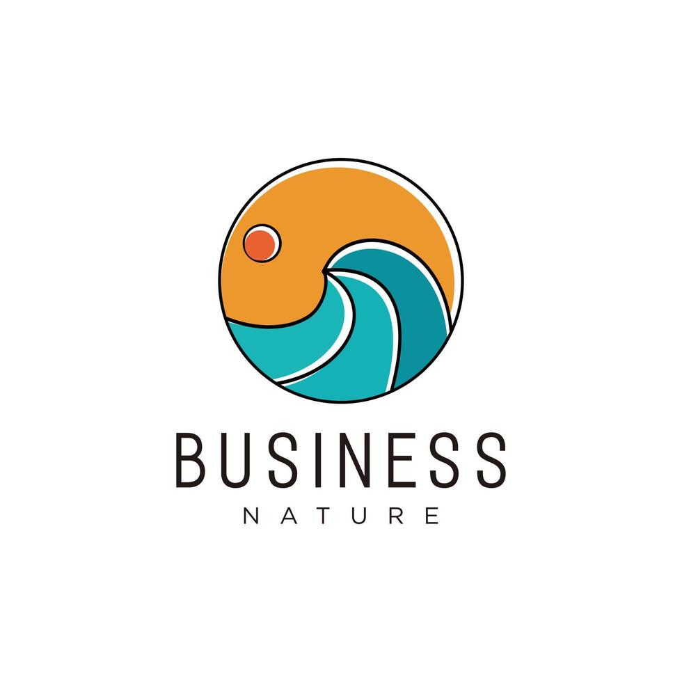Ozean Welle Wasser Logo Design Lager Illustration vektor