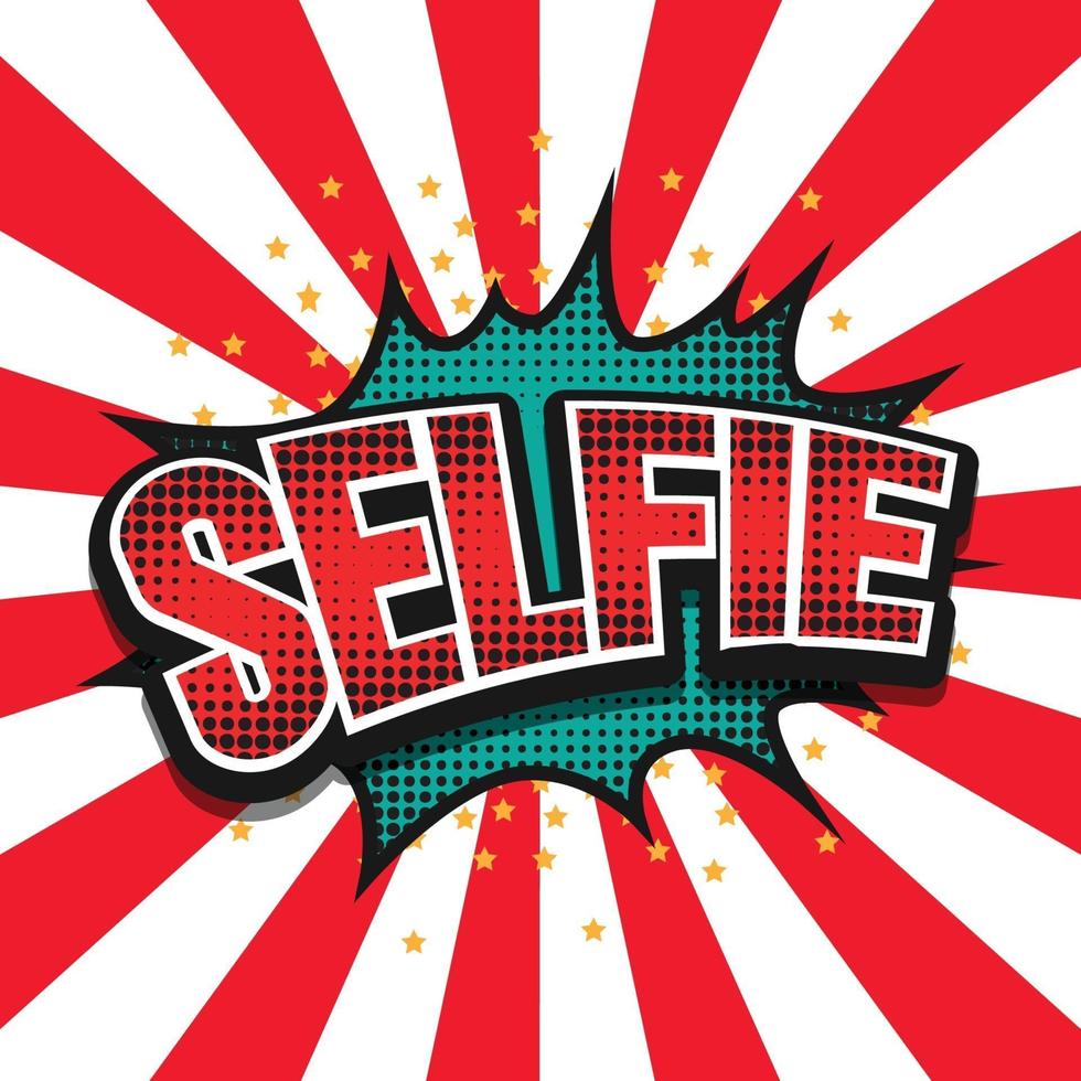 Retro-Design der Selfie-Comic-Sprechblase vektor