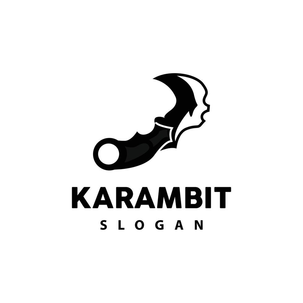 kerambit logotyp, indonesien stridande vapen vektor, ninja stridande verktyg enkel design, mall illustration symbol ikon vektor