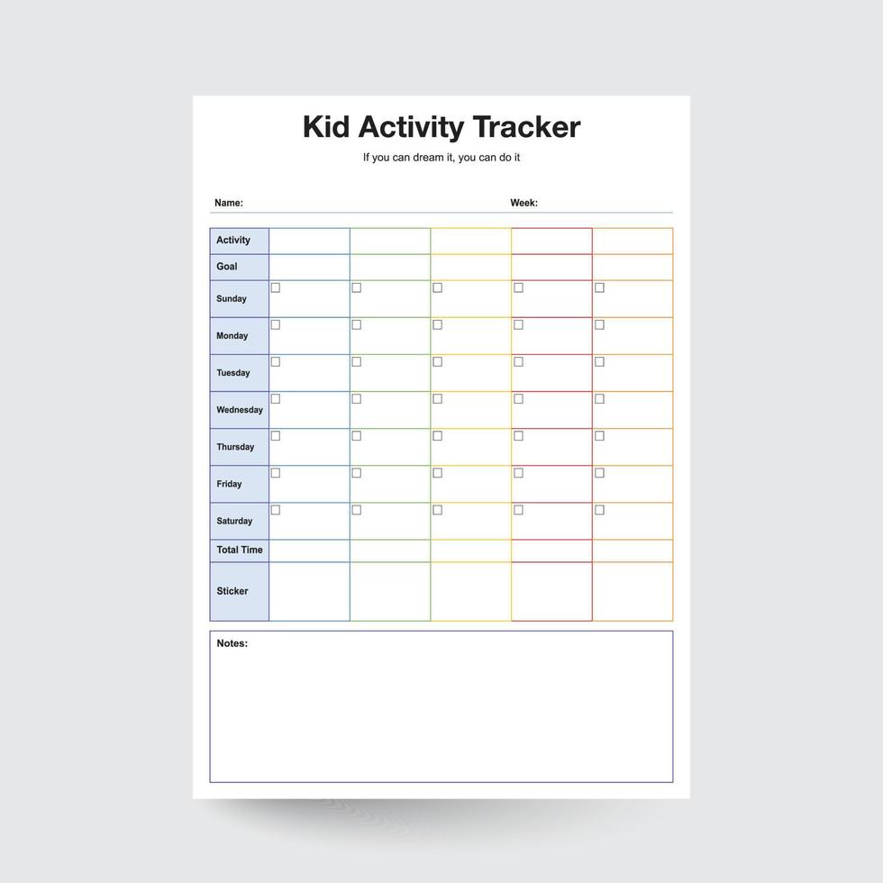 Kinder Aktivität Planer, Aktivität Tracker, Aktivität Planer, Kinder Aktivität, Kleinkind Aktivität, Kinder Täglich Tracker, Aktivität Blatt, Kinder Aktivität, Tracker zum Kinder, lernen Tätigkeit, Tätigkeit Tagebuch vektor