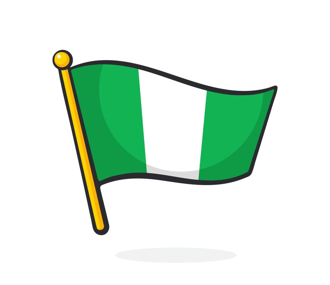 Karikatur Illustration von National Flagge von Nigeria vektor