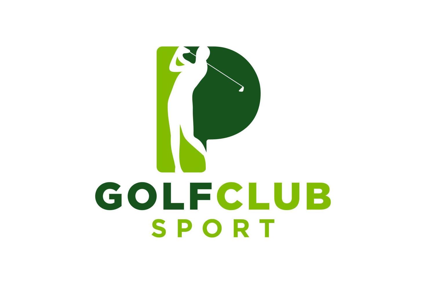 Vektor Initialen Brief p mit Golf kreativ geometrisch modern Logo Design.