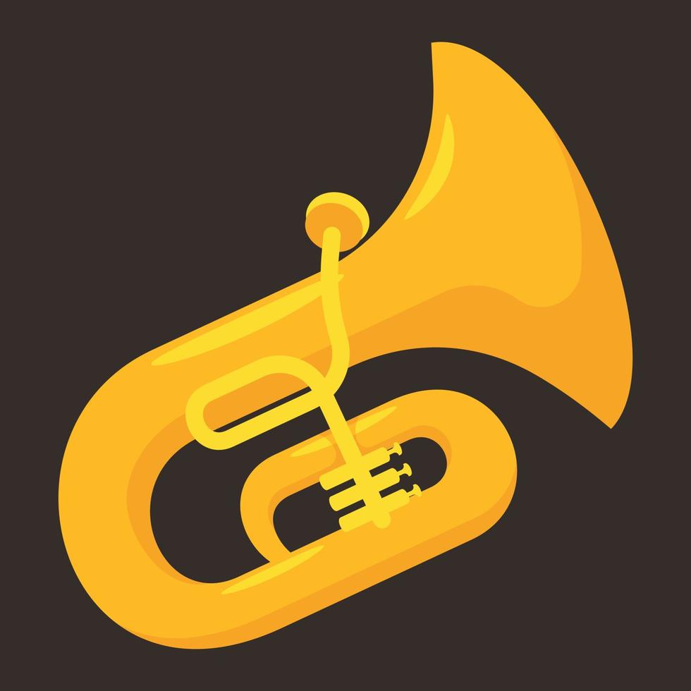 vektor grafik av gul trumpet, tecknad serie konst