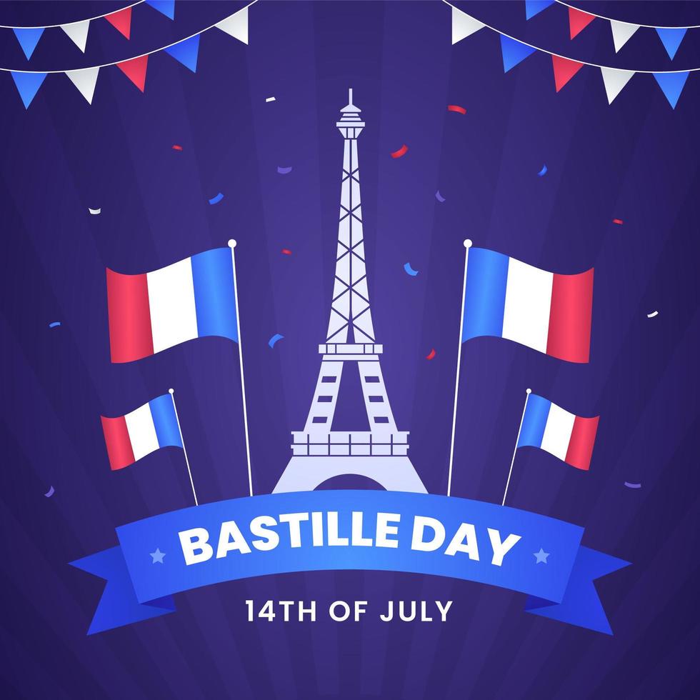 Happy Bastille Day Festival Hintergrund vektor