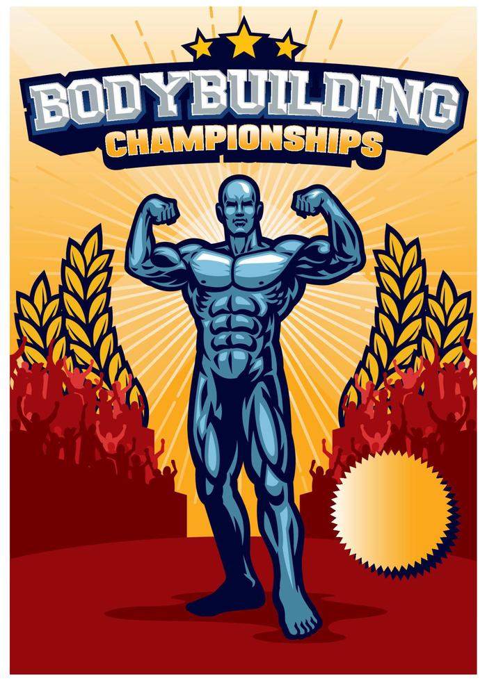 Bodybuilder Poster im Jahrgang Stil vektor