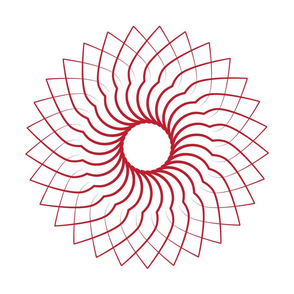 schön abstrakt Sonne Blume Muster mit rot Linie Farbe vektor